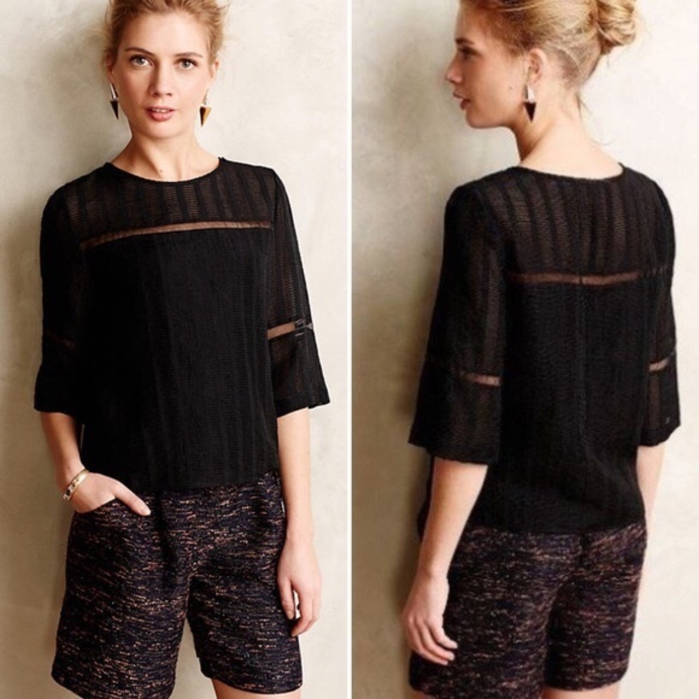 Anthropologie HD in Paris Tracery Top in Black